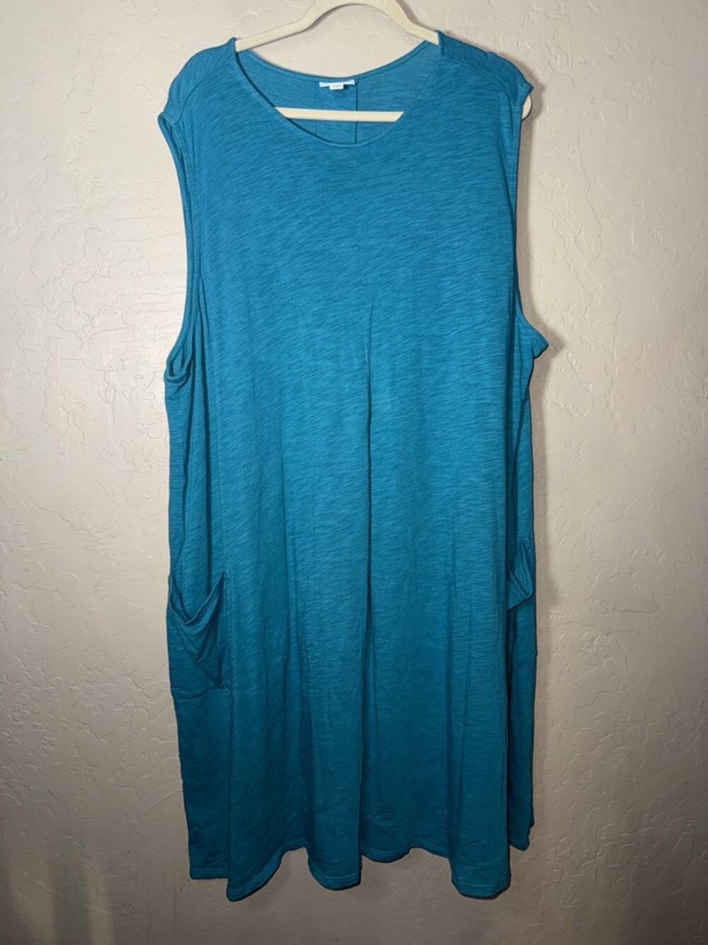 J. Jill sleeveless knit dress plus size cotton modal Blend 4X aqua
